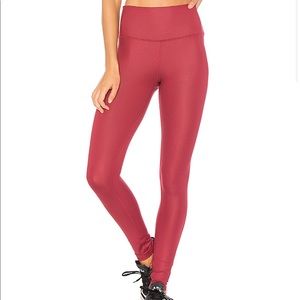High Waist Airbrush Legging in Red Velvet Glossy